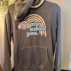 Gray Hoodie with Rainbow Graphic